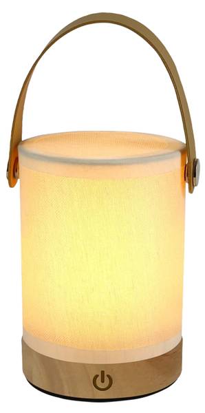 Lampe de table LED Handtasche Blanc - Bois manufacturé - 10 x 15 x 10 cm