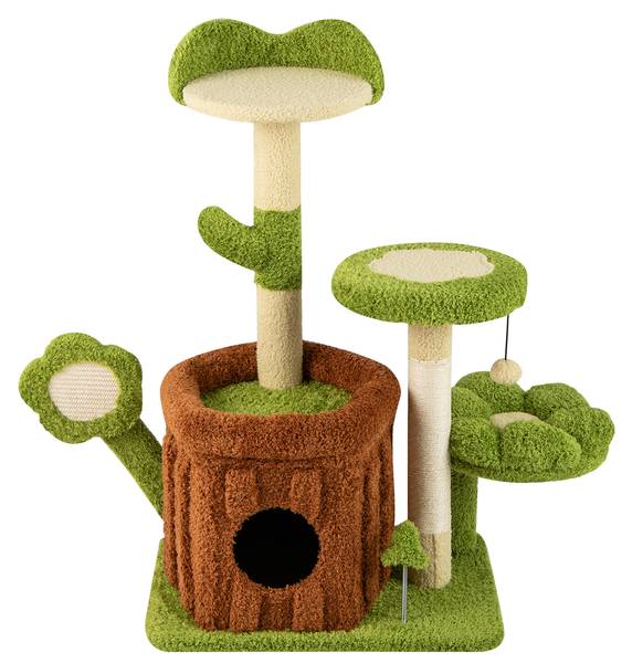 Katzenbaum BH32561SZDE Grün - Holzwerkstoff - 40 x 92 x 55 cm