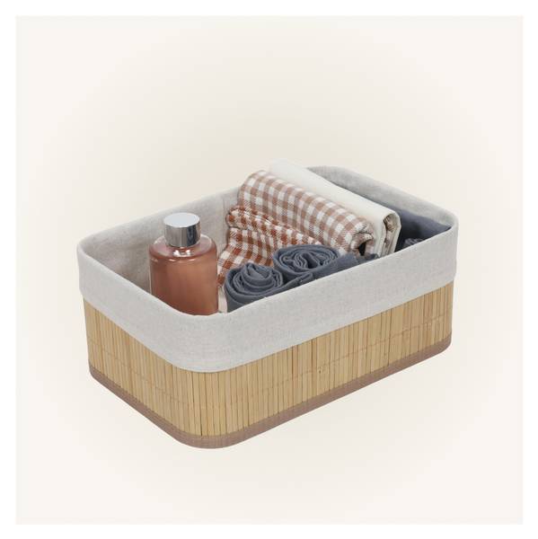 Aufbewahrungskörbe VINNO 3er Set Beige - Bambus - 20 x 10 x 8 cm