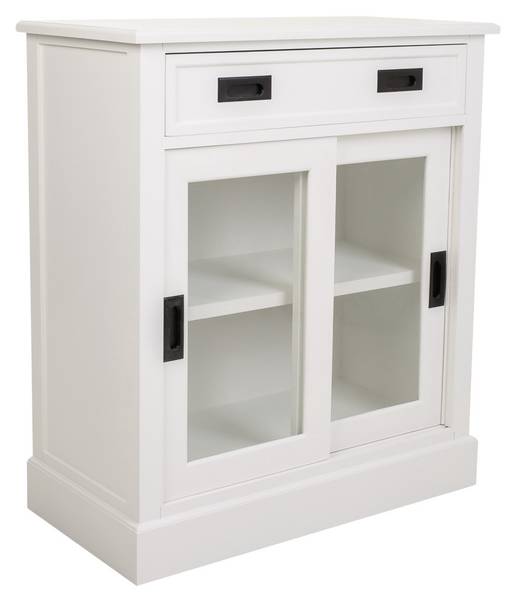 Meuble d'entrée Klara Blanc - En partie en bois massif - 80 x 91 x 40 cm