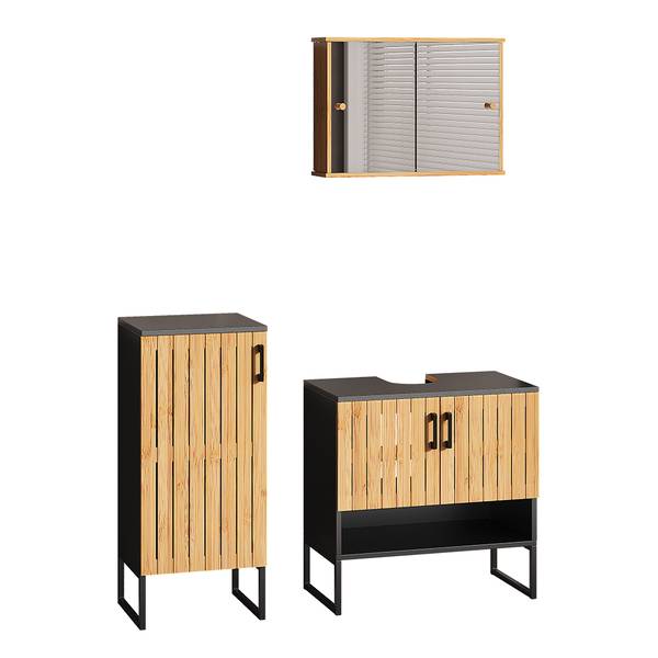 Badmöbel-Set Vayra 56196 Braun - Stahl - 60 x 66 x 33 cm