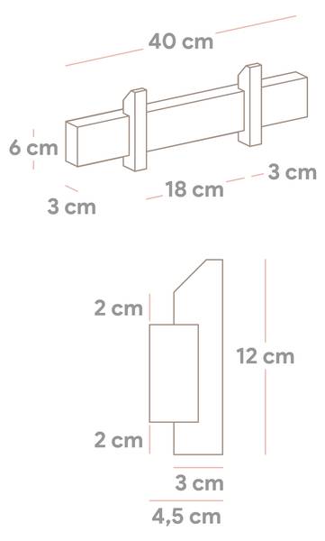 Kleiderständer Figuera Klein Unlackiert Braun - Kiefer - 40 x 12 x 5 cm