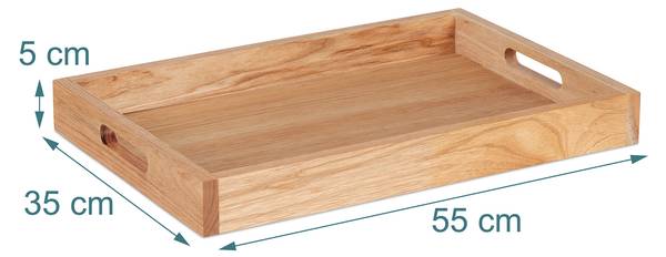 Serviertablett aus Walnussholz & MDF Braun - Holzwerkstoff - 55 x 5 x 35 cm