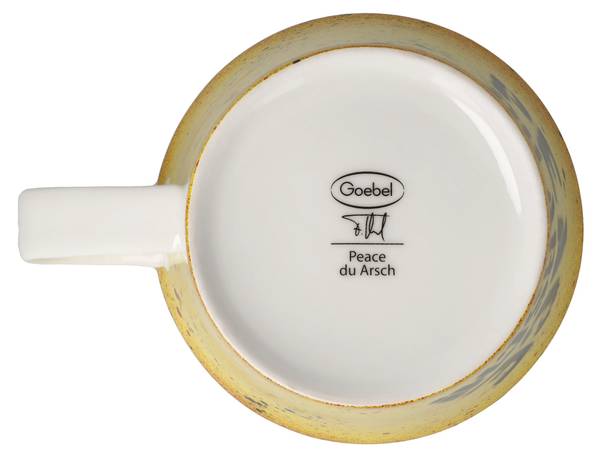 Tasse Frank Hummel Peace du Arsch Porzellan - 11 x 10 x 13 cm