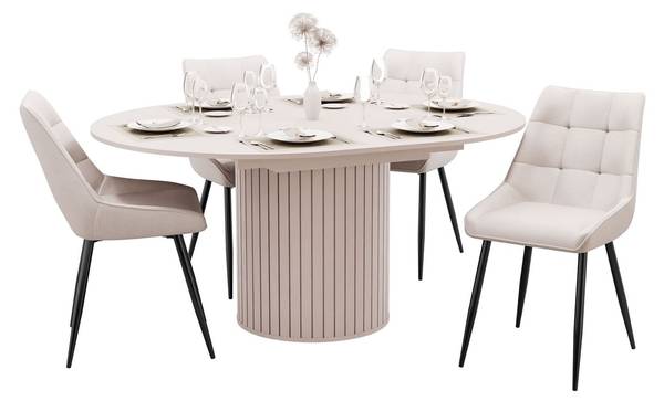 Esszimmer-Set ELODIE Beige - Kaschmir