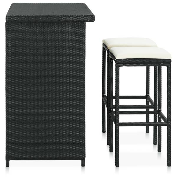 Bar-Set 3er Set XT9202 Schwarz - Metall - 60 x 105 x 102 cm