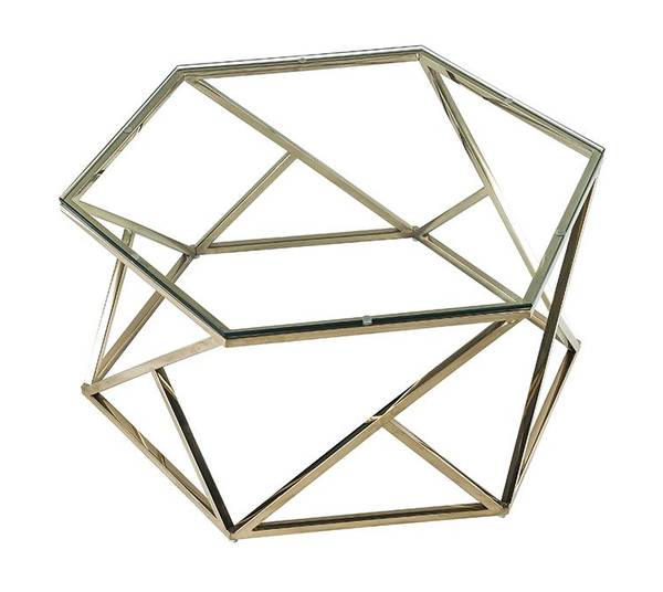 Couchttisch KERIANE Gold - Glas - 69 x 38 x 80 cm