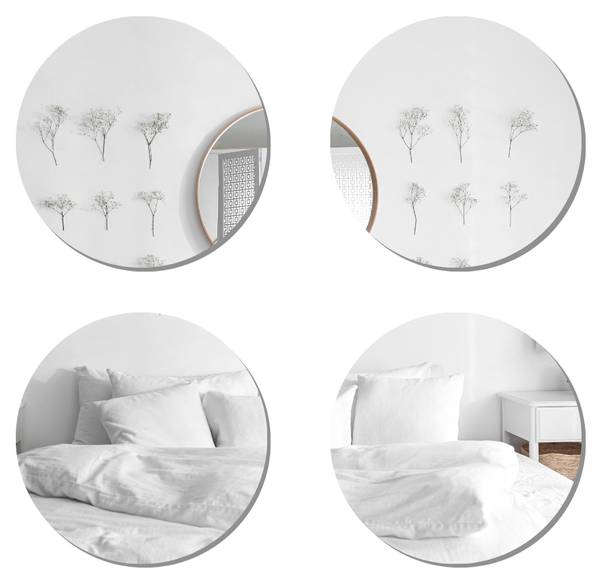 Spiegel Flora 4er-set Silber - Glas - 20 x 1 x 20 cm