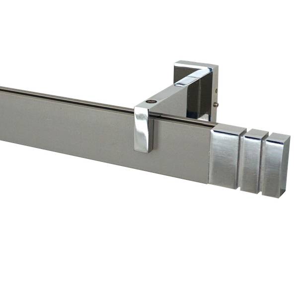 Gardinenstange Flat 1 lfg. Grau - Silber - Breite: 270 cm