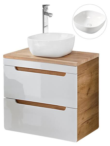 Waschtisch LUTON-56-507 Weiß - Holzwerkstoff - 61 x 77 x 46 cm