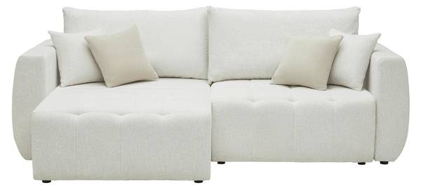 Schlafsofa BOLOGNA Weiß - Textil - 245 x 90 x 104 cm