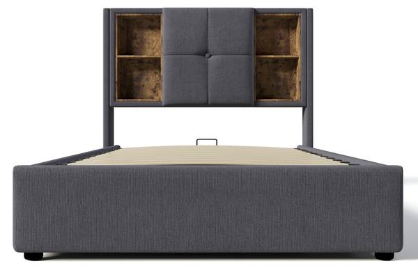 Lit rembourré WireLessLade Ⅰ Gris - Largeur de la surface de couchage : 90 cm