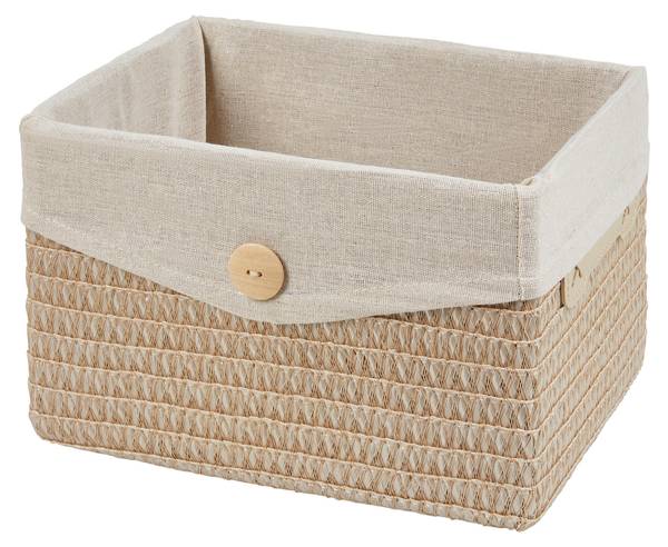 Regalkorb DENISE Beige - Holzwerkstoff - Kunststoff - Textil - 29 x 17 x 21 cm