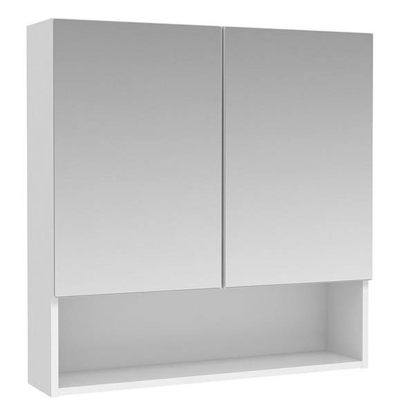 Toilettenschrank ZUMPA Weiß - Holz teilmassiv - 60 x 60 x 14 cm
