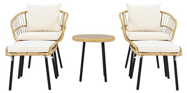 Gartensitzgruppen Peaksilver 5er-Set Braun - Textil