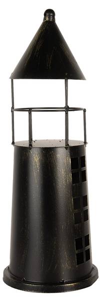 Dekoration Leuchtturm Deco&Ome Schwarz - Metall - 16 x 45 x 16 cm