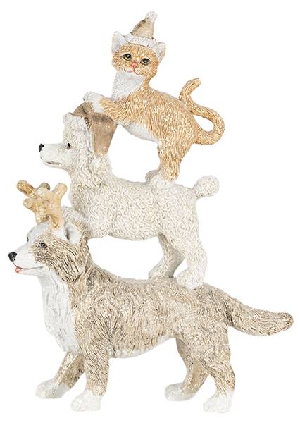 Figur Tiere Weihnachten-Steven Grau - Kunststoff - 4 x 17 x 12 cm