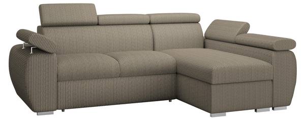Ecksofa Boston Mini Cord Beige - Ecke davorstehend rechts