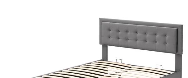 Doppelbett Apollo Ⅶ Grau - Polyester - Samt - Kiefer - Stahl - 145 x 101 x 200 cm