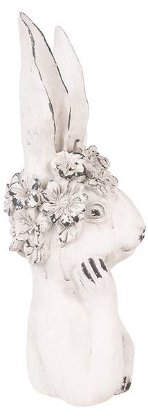Dekorationsfigur Kaninchen 89608 Weiß - Kunststoff - 14 x 35 x 15 cm
