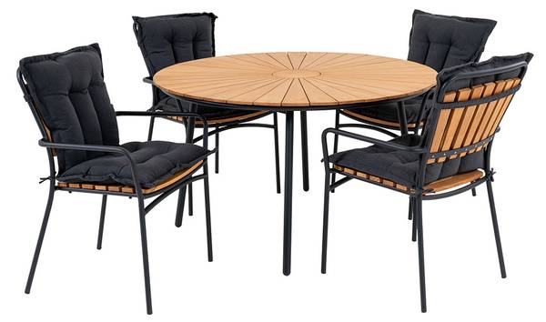 Gartenset Cleveland Braun - Holz teilmassiv - 130 x 74 x 130 cm