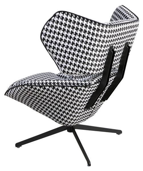 Fauteuil 5142 Noir - Blanc - Tissé à plat - Polyester - Tissu - 85 x 98 x 95 cm