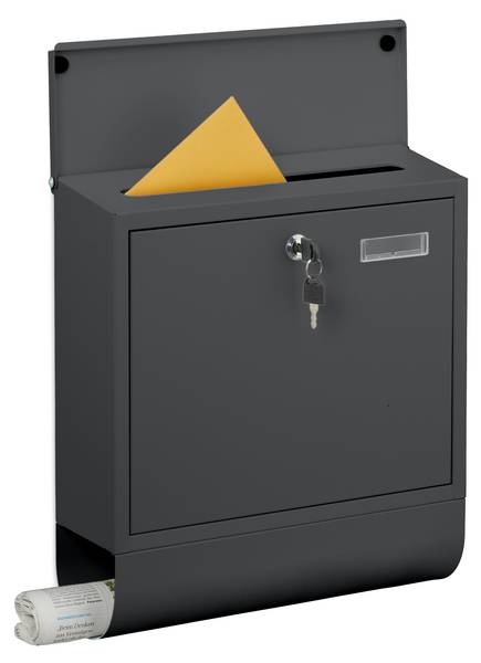 Briefkasten mit Zeitungsfach Anthrazit