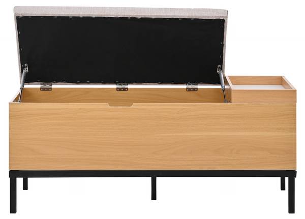 Schoenenbank NaturWoody bruin - plaatmateriaal op houtbasis - 40 x 50 x 115 cm