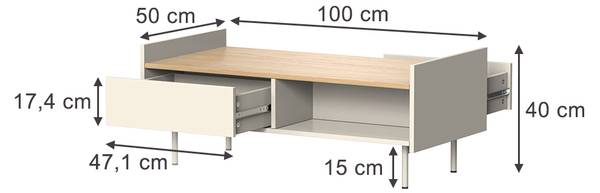 Table basse Velina 56428 Blanc crème