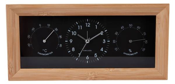 Wecker Neat Schwarz - Bambus - Holzwerkstoff - 6 x 13 x 26 cm