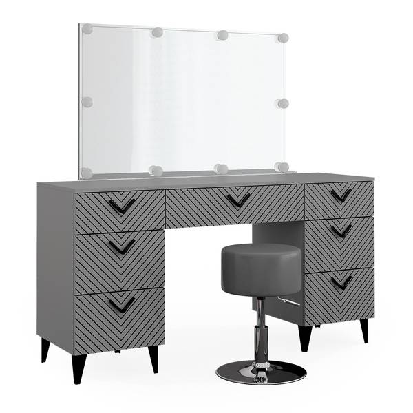 Coiffeuse Anett 40716 Gris - Bois manufacturé - 150 x 79 x 45 cm