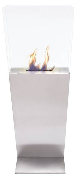 Bioethanol-Kamin CLIO Silber - Metall - 45 x 137 x 50 cm