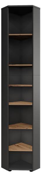 Eckhochschrank Irma 54773 Braun - Grau - Holzwerkstoff - 33 x 192 x 33 cm