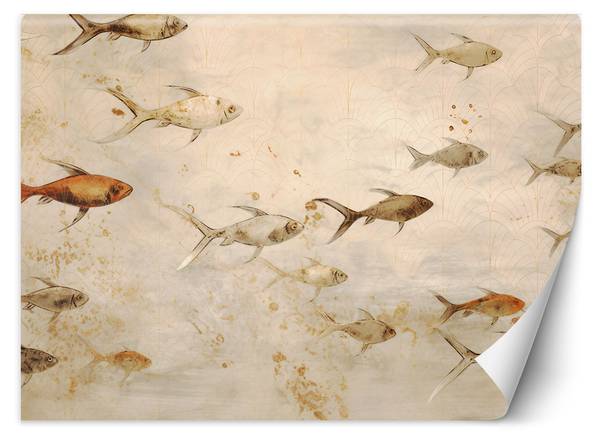 Fototapete Fische auf m Hintergrund 100 x 70 cm