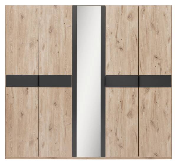 Drehtürenschrank BERGAMO Braun - Grau - Holzwerkstoff - 225 x 208 x 58 cm