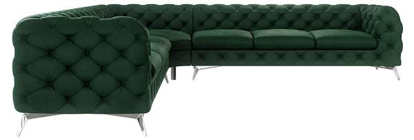 Chesterfield Canapé d’angle Kalina Vert foncé