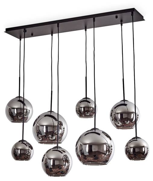 Deckenleuchte Cesaro Grau - Silber - Metall - 80 x 30 x 80 cm