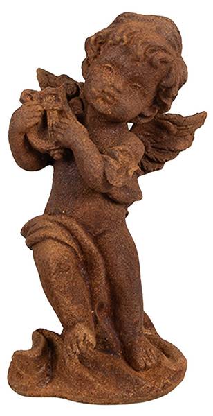 Decoratie Beeld Engel Xmas&Dorian bruin - kunststof - 6 x 14 x 6 cm