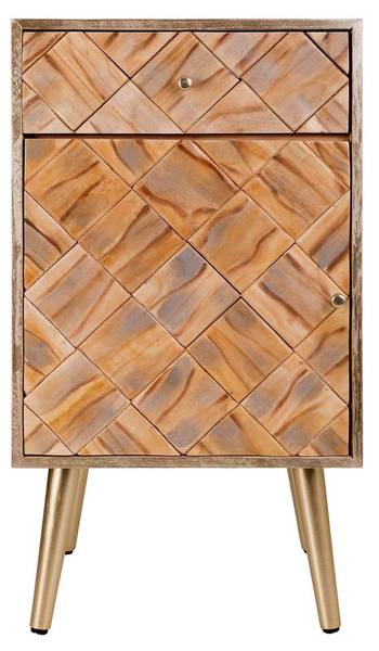 Nachttisch Masaya Braun - Massivholz - 40 x 71 x 35 cm