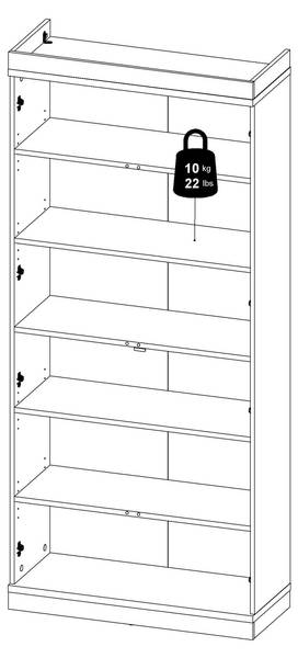 Vitrine Axinte Schwarz - Holzwerkstoff - 36 x 200 x 89 cm