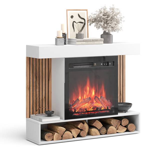 Elektrokamin Lynea 51887 Weiß - Holzwerkstoff - 100 x 80 x 25 cm