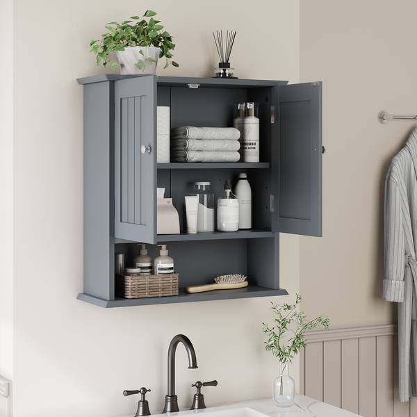 Wandschrank BB4220 Grau - Holzwerkstoff - 20 x 60 x 55 cm