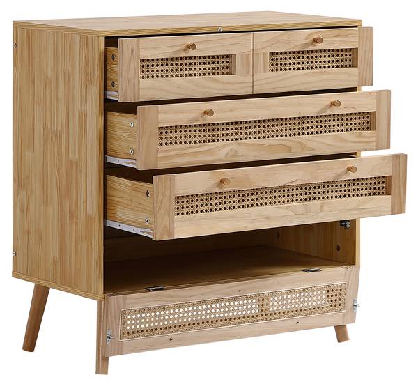 Commode WoodyNatur Ⅳ bruin - plaatmateriaal op houtbasis - 40 x 83 x 80 cm