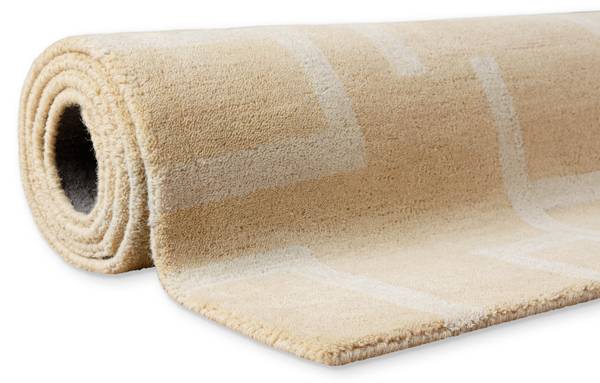 Wollteppich Beatrice Beige - Sandbraun - 70 x 140 cm