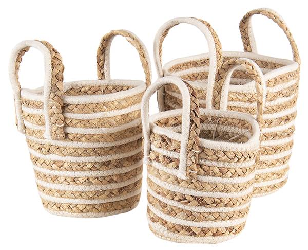Aufbewahrungskorb 24618 3er Set Beige - Naturfaser - 21 x 20 x 21 cm