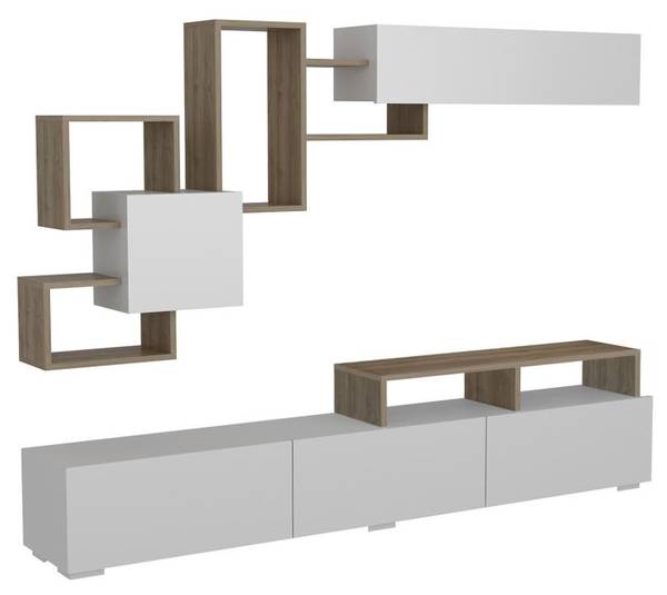 TV-Wand TALOLI Beige - Holz teilmassiv - 36 x 46 x 210 cm