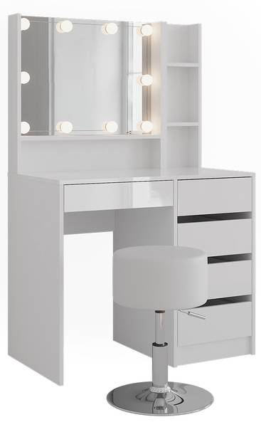 Coiffeuse Sherry 57699 Blanc - Bois manufacturé - 90 x 76 x 51 cm
