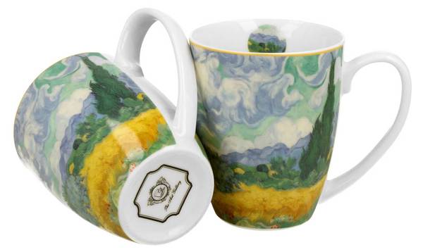 Becher Van Gogh Wheat Field 2er Set Blau - Porzellan - 12 x 10 x 8 cm