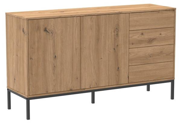 Sideboard LENNY Braun - Holzwerkstoff - 40 x 80 x 140 cm