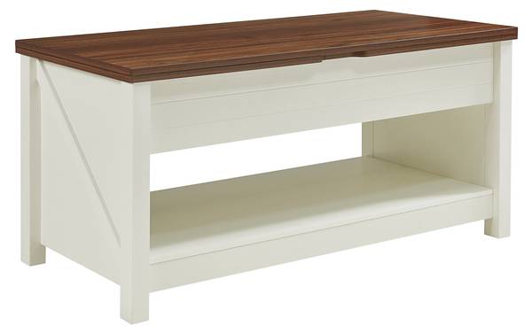 Table basse Kasama Marron - Blanc - Bois manufacturé - 55 x 54 x 110 cm